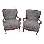 Paire de fauteuils bergère ancienne vintage Paire de fauteuils bergère ancienne vintage