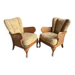 Paire de fauteuils bergre anglais canns