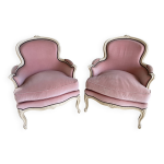 Paire de fauteuils bergères style louis xv Paire de fauteuils bergères style louis xv