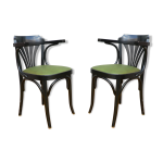 Paire de fauteuils type bistrot skai
