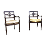 Paire de fauteuils en bois peint, xixe s Paire de fauteuils en bois peint, xixe s