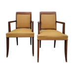 Paire de fauteuils bridge époque art déco en noyer Paire de fauteuils bridge époque art déco en noyer