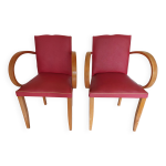 Paire de fauteuils bridges moustache