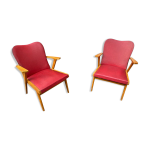 Paire de fauteuils bridge pieds compas Paire de fauteuils bridge pieds compas