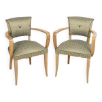 Paire de fauteuils bridge tapissés. Paire de fauteuils bridge tapissés.