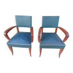Paire de fauteuils bridges vert fonc�