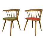 Paire de fauteuils de bureau  barreaux baumann 740, annes 60