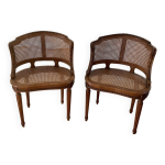 Paire de fauteuils de bureau napol�on iii style louis xvi