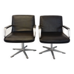Paire de fauteuils de bureau vintage des années 60 70 de marque wilkhahn Paire de fauteuils de bureau vintage des années 60 70 de marque wilkhahn