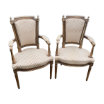 Paire de fauteuil cabriolet louis 16