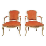Paire de fauteuil  cabriolet   louis xv