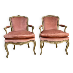 Paire de fauteuils cabriolet louis xv