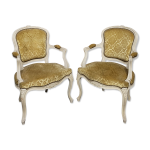 Paire de fauteuils cabriolet louis xv