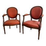 Paire de fauteuils cabriolets louis xvi