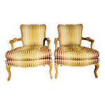 Paire de fauteuils cabriolets roche bobois « dossier à la reine » Paire de fauteuils cabriolets roche bobois « dossier à la reine »