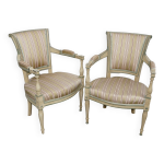 Paire de fauteuils cabriolets de style directoire