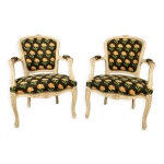 Paire de fauteuils cabriolet style louis xv