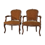 Paire de fauteuils cabriolets de style louis xv