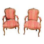 Paire de fauteuils cabriolet style louis xv