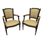 Paire de fauteuils cabriolets de style louis xvi