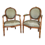 Paire de fauteuils cabriolets style louis xvi
