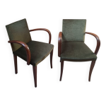 Paire de fauteuil club bridge velours vert Paire de fauteuil club bridge velours vert