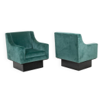 Paire de fauteuils  club , de forme cubique. annes 1940.