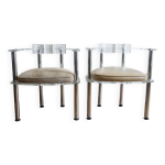 Paire de fauteuils clubchair lucite marais international