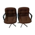 Paire de fauteuils coque strafor 451 randall buck 1960 space age Paire de fauteuils coque strafor 451 randall buck 1960 space age