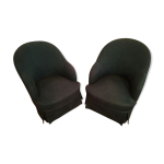 Paire de fauteuils crapaud