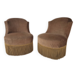 Paire de fauteuils crapaud napol�on iii