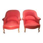 Paire de fauteuil crapaud rouge