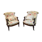 Paire de fauteuils crapaud style louis xvi