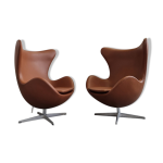 Paire de fauteuils egg arne jacobsen par fritz hansen