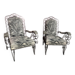 Paire de fauteuils fer forgé Paire de fauteuils fer forgé