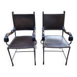 Paire de fauteuils en fer forg