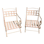 Paire de fauteuils fer forgé vintage Paire de fauteuils fer forgé vintage