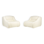 Paire de fauteuils � fines bouclettes, travail contemporain