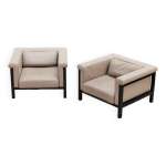 Paire de fauteuils de jules wabbes, livourne - série 800 luxe édité par bullo Paire de fauteuils de jules wabbes, livourne - série 800 luxe édité par bullo