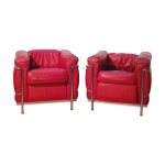 Paire de fauteuils lc2, le corbusier pour cassina