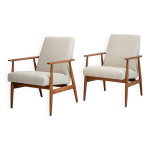 Paire de fauteuils lisek mid - century restauré, vintage, années 1960 Paire de fauteuils lisek mid - century restauré, vintage, années 1960