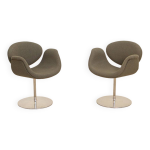 Paire de fauteuils  little tulip  gris de pierre paulin pour artifort 80's