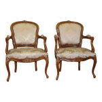Paire de fauteuils louis xv