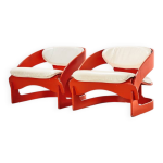Paire de fauteuils lounge 4801 de joe colombo pour kartell italie 1964