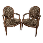 Paire de fauteuils mdaillon d'poque louis xvi