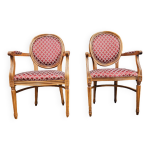 Paire de fauteuil mdaillon style louis xv