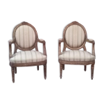 Paire de fauteuils à médaillons de style louis xvi d époque napoléon iii Paire de fauteuils à médaillons de style louis xvi d époque napoléon iii