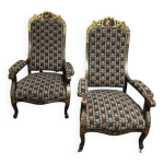 Paire de fauteuil napolon iii style voltaire