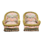 Paire de fauteuils napolon iii en tissu etro, france, fin xixe