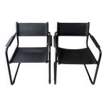 Paire fauteuils noirs